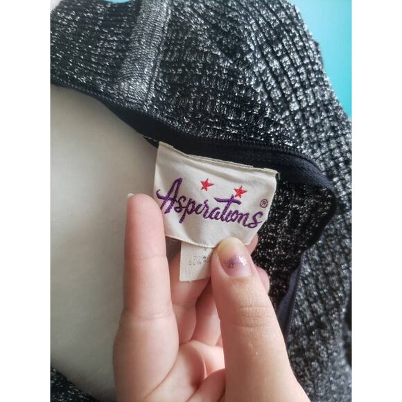 Vintage 70s Lurex Tunic Sweater in Black and Silver Disco Retro Size Med - Picture 3 of 6